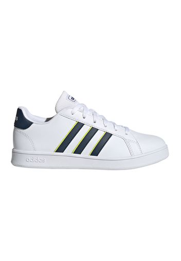 Adidas Grand Court Bambino Bianco/blu In Materiale Sintetico Con Chiusura Stringata