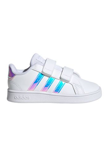 Adidas Grand Court I Bambina Bianco In Materiale Sintetico Con Chiusura In Velcro