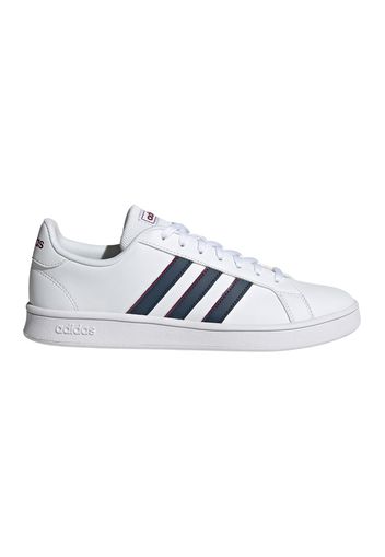 Adidas Grand Court Base Uomo Bianco/blu In Materiale Sintetico Con Chiusura Stringata