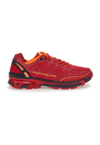 Australian Scarpe Da Running Uomo Rosso In Materie Tessili/materiale Sintetico Con Chiusura Stringata