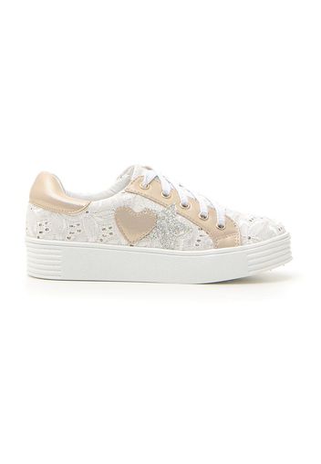 Baby Love Sneakers Bambina Beige In Materiale Sintetico/materie Tessili Con Chiusura Stringata