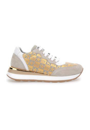 By Byblos Sneakers Donna Beige In Pelle/materie Tessili,materiale Sintetico Con Chiusura Stringata