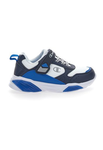 Champion Wave Bambino Bianco/blu In Materiale Sintetico Con Chiusura In Velcro