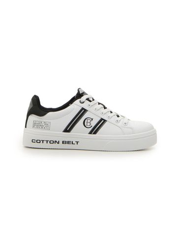 Cotton Belt Sneakers Uomo Bianco/nero In Materiale Sintetico/materie Tessili Con Chiusura Stringata