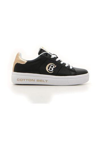 Cotton Belt Sneakers Donna Nero In Materiale Sintetico Con Chiusura Stringata