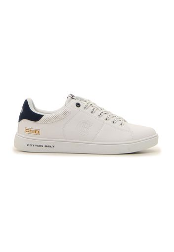 Cotton Belt Sneakers Uomo Bianco In Materiale Sintetico Con Chiusura Stringata