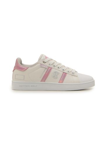 Cotton Belt Sneakers Donna Bianco In Materiale Sintetico Con Chiusura Stringata