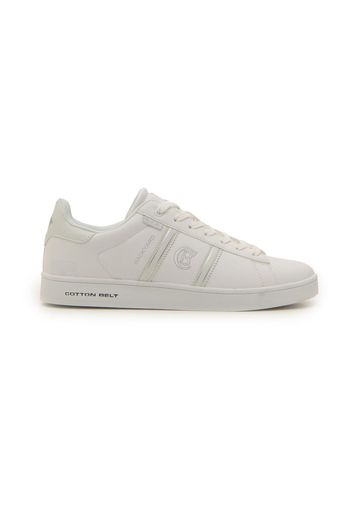 Cotton Belt Sneakers Uomo Bianco In Materiale Sintetico Con Chiusura Stringata