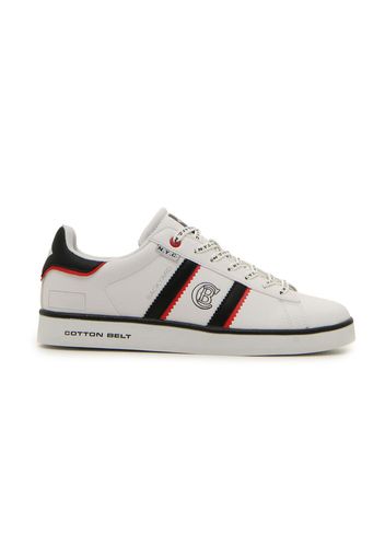 Cotton Belt Sneakers Uomo Bianco/nero In Materiale Sintetico Con Chiusura Stringata