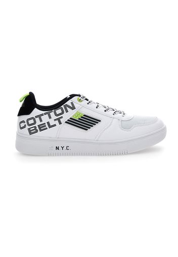 Cotton Belt Sneakers Uomo Bianco In Materiale Sintetico/materie Tessili Con Chiusura Stringata