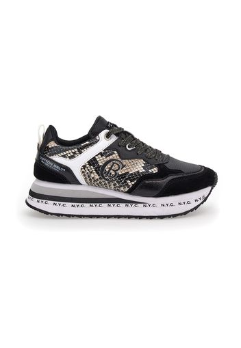 Cotton Belt Sneakers Donna Nero In Materiale Sintetico/materie Tessili Con Chiusura Stringata