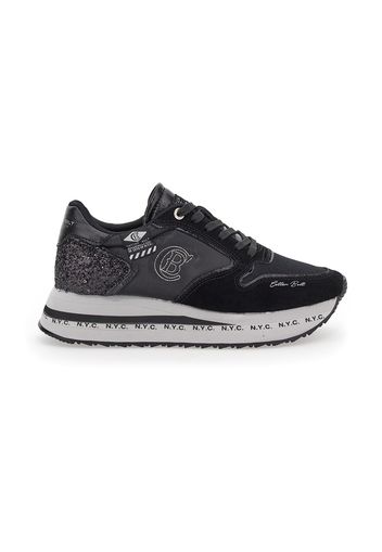 Cotton Belt Sneakers Donna Nero In Materiale Sintetico/materie Tessili Con Chiusura Stringata