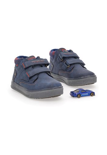 Cotton Belt Sneakers Bambino Blu In Materiale Sintetico/materie Tessili Con Chiusura In Velcro