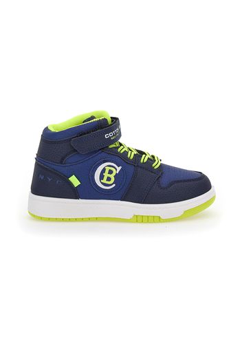 Cotton Belt Sneakers Bambino Blu In Materiale Sintetico Con Chiusura In Velcro