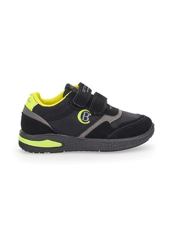 Cotton Belt Sneakers Bambino Nero In Materie Tessili/materiale Sintetico Con Chiusura In Velcro