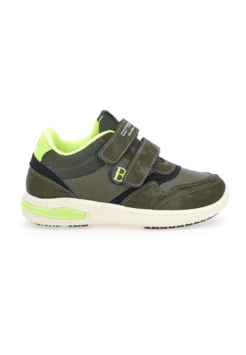 Cotton Belt Sneakers Bambino Verde In Materie Tessili/materiale Sintetico Con Chiusura In Velcro