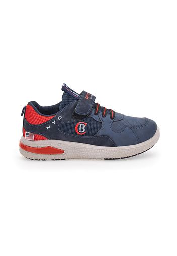 Cotton Belt Sneakers Bambino Blu In Materie Tessili/materiale Sintetico Con Chiusura In Velcro