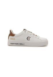 Cotton Belt Sneakers Uomo Bianco In Materiale Sintetico Con Chiusura Stringata