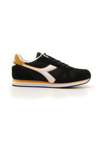 Diadora Simple Run Uomo Nero In Materie Tessili/pelle Con Chiusura Stringata