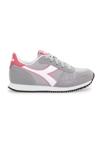 Diadora Simple Run Jr Bambina Grigio In Materie Tessili/materiale Sintetico Con Chiusura Stringata