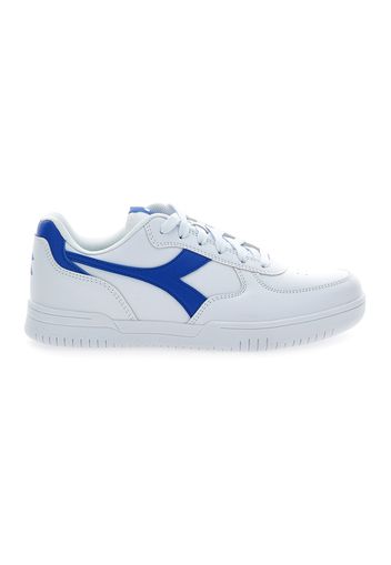 Diadora Raptor Low Jr Bambino Bianco/blu In Materiale Sintetico Con Chiusura Stringata