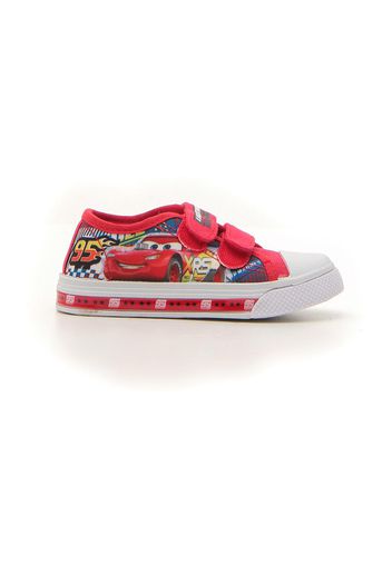 Disney Sneakers Bambino Rosso In Materie Tessili Con Chiusura In Velcro