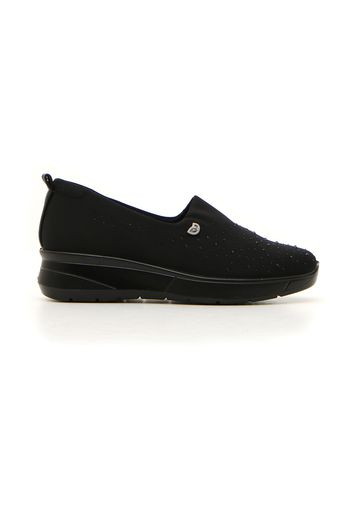 Eco Bio Sneakers Donna Nero In Materie Tessili