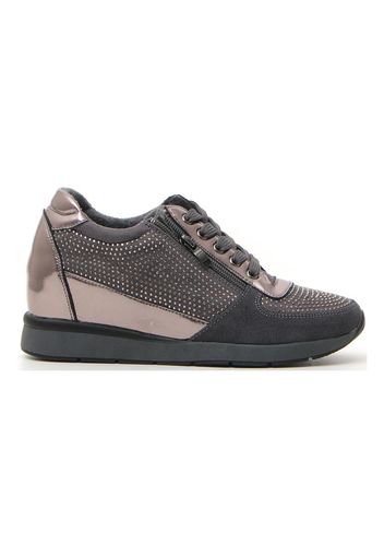 Energy Scarpe Stringate Donna Grigio In Pelle/materiale Sintetico Con Chiusura Con Cerniera