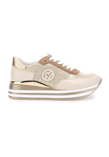 Energy Sneakers Donna Beige In Materiale Sintetico/materie Tessili Con Chiusura Con Cerniera