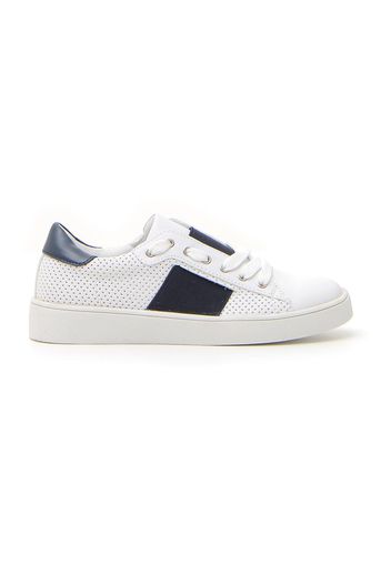 Energy Sneakers Bambino Bianco/blu In Materiale Sintetico Con Chiusura Stringata