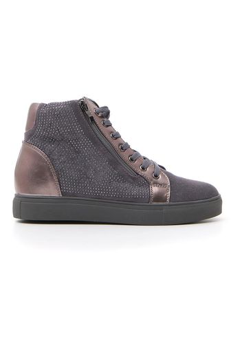 Energy Sneakers Donna Grigio In Pelle/materiale Sintetico Con Chiusura Con Cerniera