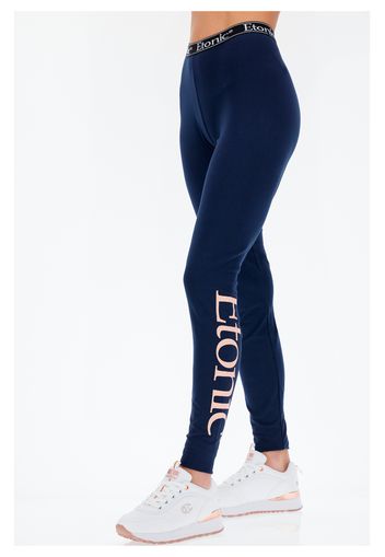 Etonic Leggins Donna Blu In Con Chiusura Con