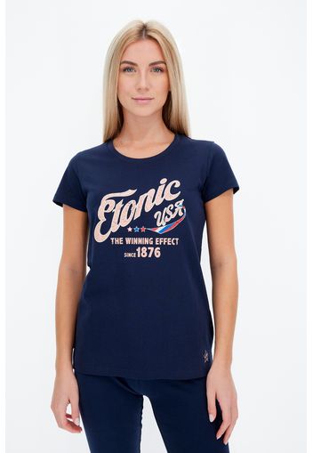 Etonic T-shirt Donna Blu In Con Chiusura Con