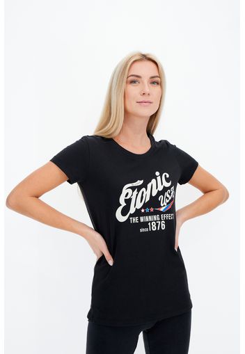 Etonic T-shirt Donna Nero In Con Chiusura Con