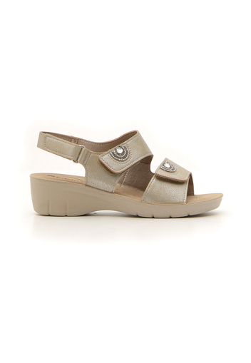 Inblu Sandali Donna Beige In Materiale Sintetico Con Chiusura In Velcro