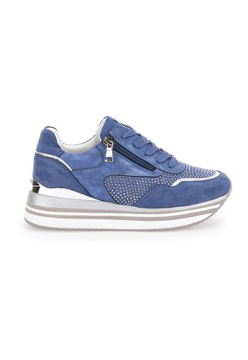 Inblu Sneakers Donna Blu In Materie Tessili/materiale Sintetico Con Chiusura Stringata