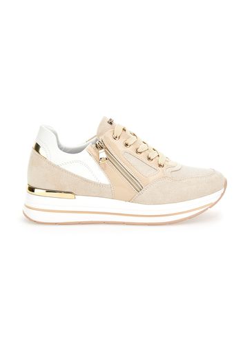 Inblu Scarpe Stringate Donna Beige In Materiale Sintetico/materie Tessili Con Chiusura Stringata