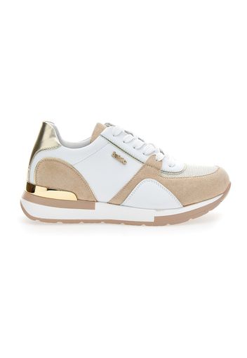 Inblu Sneakers Donna Beige In Materiale Sintetico/materie Tessili Con Chiusura Stringata