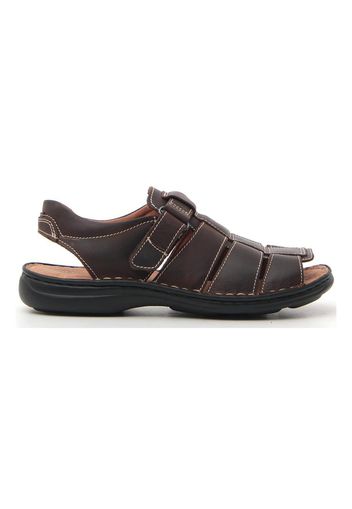 Jerpoint Sandali Uomo Marrone In Pelle Con Chiusura In Velcro