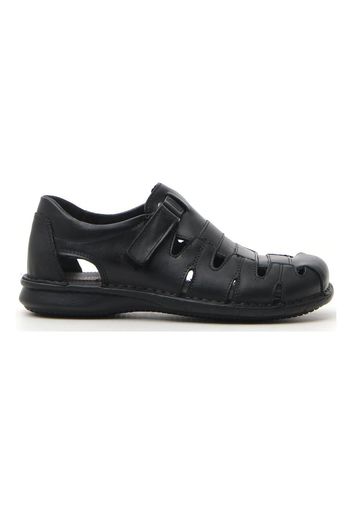 Jerpoint Sandali Uomo Nero In Pelle Con Chiusura In Velcro