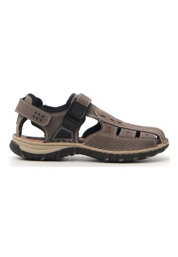 Jerpoint Sandali Uomo Grigio In Pelle Con Chiusura In Velcro