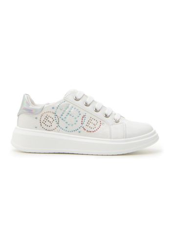 Laura Biagiotti Sneakers Bambina Bianco In Materiale Sintetico Con Chiusura Con Cerniera