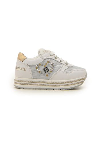 Laura Biagiotti Sneakers Bambina Bianco In Materiale Sintetico/materie Tessili Con Chiusura Con Cerniera