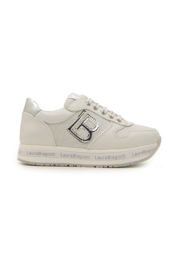 Laura Biagiotti Sneakers Bambina Bianco In Materiale Sintetico Con Chiusura Con Cerniera