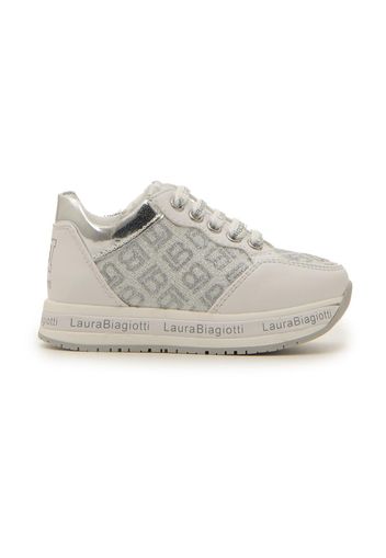 Laura Biagiotti Sneakers Bambina Bianco In Materiale Sintetico/materie Tessili Con Chiusura Con Cerniera