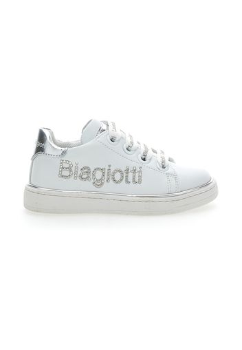 Laura Biagiotti Sneakers Bambina Bianco In Materiale Sintetico Con Chiusura Con Cerniera