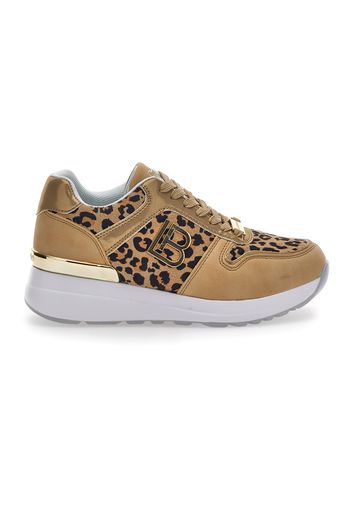 Laura Biagiotti Sneakers Donna Beige In Materie Tessili/materiale Sintetico Con Chiusura Stringata