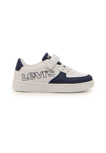 Levi's Sneakers Bambino Bianco/blu In Materiale Sintetico/materie Tessili Con Chiusura In Velcro