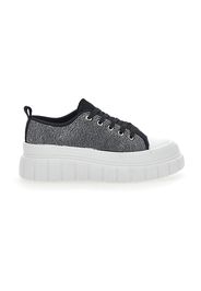 Maira Sneakers Donna Nero In Materie Tessili Con Chiusura Stringata