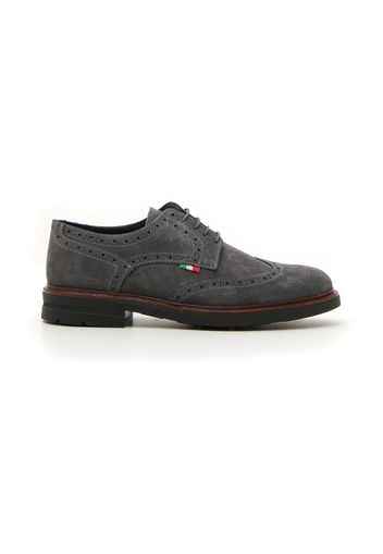 Max Dillan Scarpe Stringate Uomo Grigio In Pelle Con Chiusura Stringata